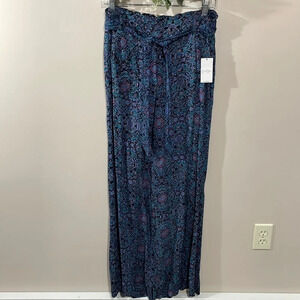 NWT Jessica Simpson Black Paisley Wide Leg Pants S